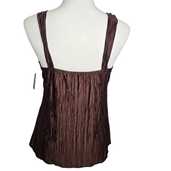 iz Byer California Y2k Babydoll Tank Top NWT Crinkle Brown Size XL Going Out - Picture 5 of 10